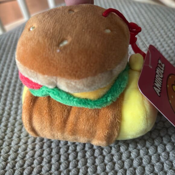 ANIROLLZ LETZ ROLL CHICKIROLL Sandwich Plush 4"H Bag /Keychain Clip - Picture 5 of 7